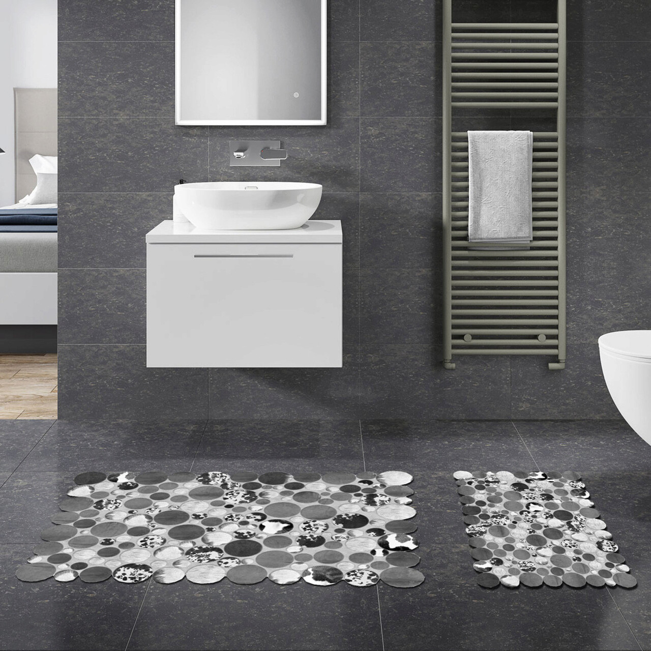 Set covorase de baie, L'essentiel Maison, 21013015Gr, Gri - imagine 6
